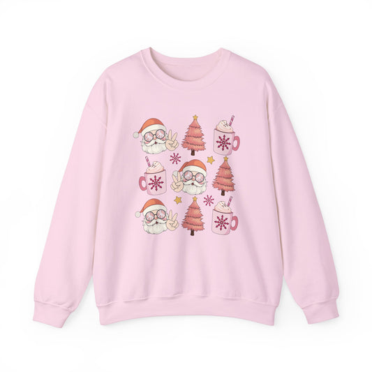 Santa Cocoa Tree Sweatshirt, Christmas Winter Holiday Crewneck, Festive Xmas Apparel, Cozy Pullover, Santa Claus Hot Chocolate Design,